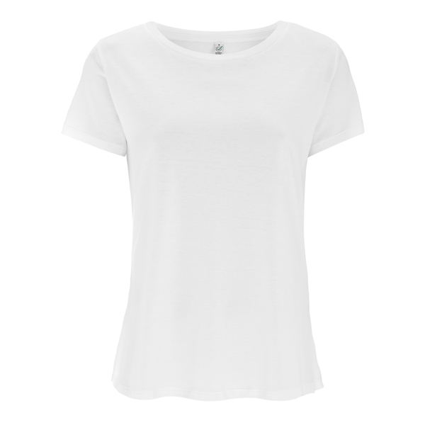 Hvit sval og enkel t skjorte 50 % Tencel, 50 % økologisk Hvit sval og enkel t skjorte 50 % Tencel, 50 % økologisk