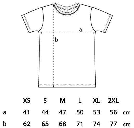 størrelsesguide fitted t-shirt