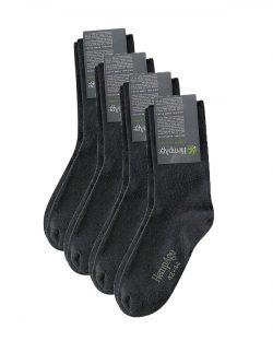 4-pack svarte sokker til dame og herre fra HempAge i 32 % hamp, 58 % økologisk bomull » Etiske & økologiske klær » Grønt Skift