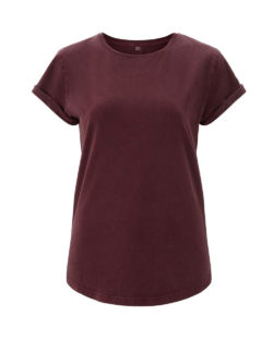 Kortermet t-skjorte i steinvasket burgunder - 100 % økologisk bomull » Etiske & økologiske klær » Grønt Skift