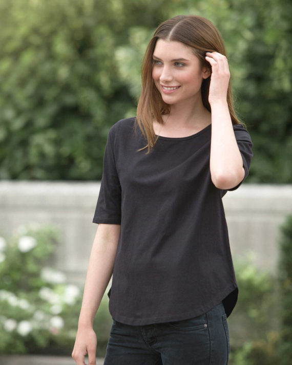 O81004-Ladies-Half-Sleeve-T-shirt—Black-1