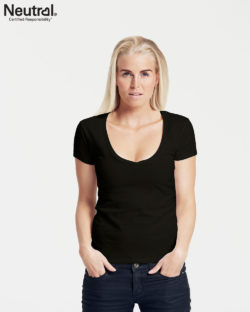 Svart t-skjorte med dyp v-hals - 100 % økologisk bomull » Etiske & økologiske klær » Grønt Skift