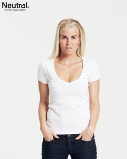 Hvit t-skjorte med dyp v-hals - 100 % økologisk bomull » Etiske & økologiske klær » Grønt Skift