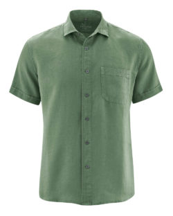 Skoggrønn skjorte med korte ermer - 100 % hamp » Etiske & økologiske klær » Grønt Skift