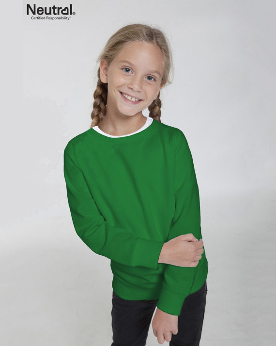 Grønn ensfarget genser til barn