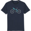 Navy t-skjorte med sykkel i 100 % økologisk bomull » Etiske & økologiske klær » Grønt Skift