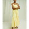 Gul og hvit stripete kjole - 100 % økologisk bomull » Etiske & økologiske klær » Grønt Skift