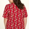 Rød mønstrete bluse - 100 % Ecovero viscose » Etiske & økologiske klær » Grønt Skift