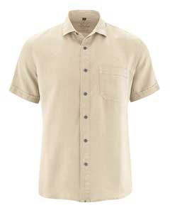 Sandfarget skjorte med korte ermer - 100 % hamp » Etiske & økologiske klær » Grønt Skift