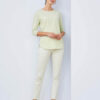 Melkegrønn og hvit stripete pysjbukse - økologisk bomull » Etiske & økologiske klær » Grønt Skift