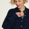 Navy strikket cardigan - 100 % økologisk bomull » Etiske & økologiske klær » Grønt Skift