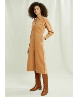 Kamelbrun velur kjole - 100 % økologisk bomull » Etiske & økologiske klær » Grønt Skift