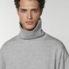 Lys grå genser med høy hals - økologisk bomull og resirkulert polyester » Etiske & økologiske klær » Grønt Skift