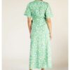 Lysegrønn lang kjole med blomster mønster - 100 % tencel » Etiske & økologiske klær » Grønt Skift