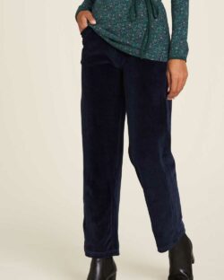 Mørkeblå velur bukser - økologisk bomull og resirkulert polyester » Etiske & økologiske klær » Grønt Skift