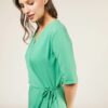Lysegrønn omslagskjole - økologisk bomull » Etiske & økologiske klær » Grønt Skift