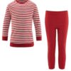 Unisex rød og hvit stripete pysjamas - 100 % økologisk bomull » Etiske & økologiske klær » Grønt Skift
