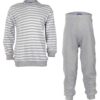 Unisex grå og hvit stripete pysjamas - 100 % økologisk bomull » Etiske & økologiske klær » Grønt Skift