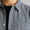 Blå og hvit stripete kortermet skjorte - 100 % økologisk bomull » Etiske & økologiske klær » Grønt Skift