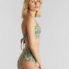 Gul og grønn mønstret bikinitopp med bred strikk nederst - resirkulert polyester » Etiske & økologiske klær » Grønt Skift