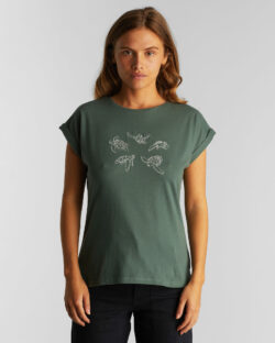 Grønn t-skjorte med broderte skilpadder - 100 % økologisk bomull » Etiske & økologiske klær » Grønt Skift
