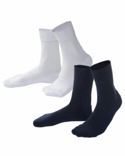 2 pack hvite og mørkeblå sokker i økologisk bomull » Etiske & økologiske klær » Grønt Skift