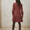 Burgunder midi kjole med mønster - 100 % tencel » Etiske & økologiske klær » Grønt Skift