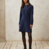 Mørkeblå velur kjole - 100 % økologisk bomull » Etiske & økologiske klær » Grønt Skift