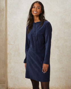 Mørkeblå velur kjole - 100 % økologisk bomull » Etiske & økologiske klær » Grønt Skift