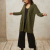 Khaki lang cardigan - 100 % økologisk bomull » Etiske & økologiske klær » Grønt Skift