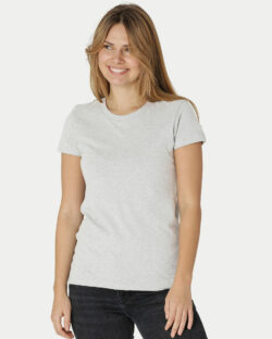 Lysegrå slightly fitted t-skjorte – 100 % økologisk bomull » Etiske & økologiske klær » Grønt Skift