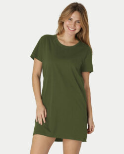 Militærgrønn lang t-skjorte med rund hals - 100 % økologisk bomull » Etiske & økologiske klær » Grønt Skift