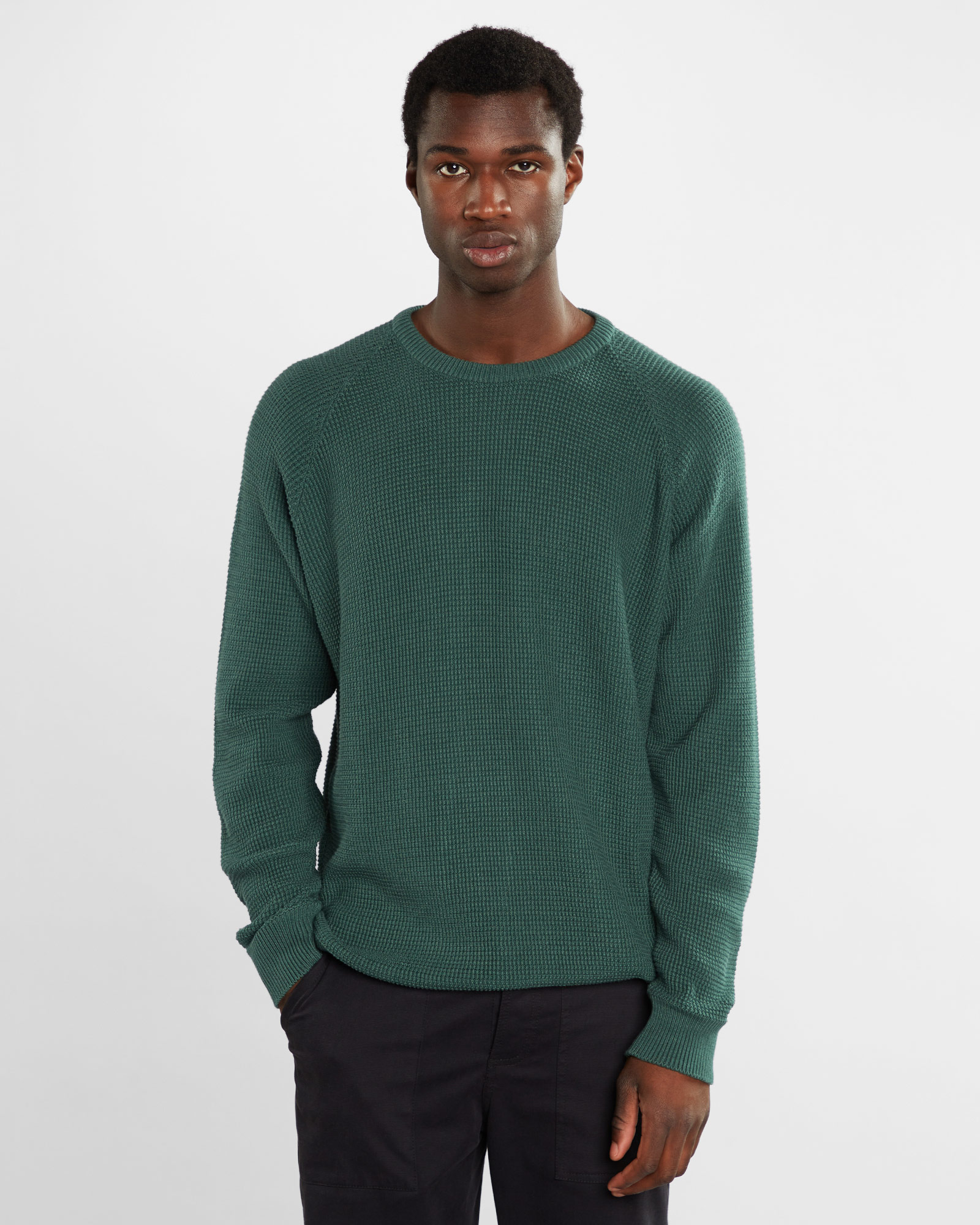 Grønn strikket genser - økologisk bomull og Tencel » Etiske & økologiske klær » Grønt Skift