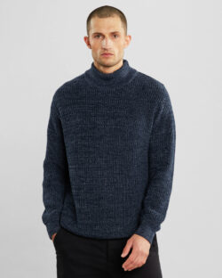 Blåmelert strikket genser - 100 % økologisk bomull » Etiske & økologiske klær » Grønt Skift