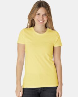 Lys gul slightly fitted t-skjorte - 100 % økologisk bomull » Etiske & økologiske klær » Grønt Skift