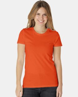 Oransje slightly fitted t-skjorte - 100 % økologisk bomull » Etiske & økologiske klær » Grønt Skift