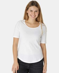Hvit t-skjorte med 2/4 arm - 100 % økologisk bomull » Etiske & økologiske klær » Grønt Skift