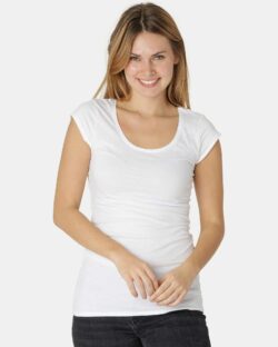 Hvit t-skjorte med rund hals - 100 % økologisk bomull » Etiske & økologiske klær » Grønt Skift