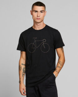 Svart t-skjorte med sykkel - 100 % økologisk bomull » Etiske og økologiske klær » Grønt Skift