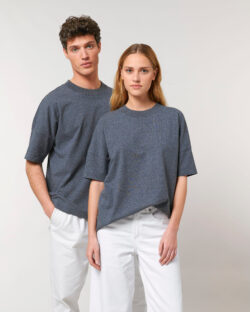 Blåmelert unisex oversized t-skjorte - 50 % resirkulert bomull og 50 % økologisk bomull » Etiske & økologiske klær » Grønt Skift