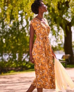 Gul Ecovero kjole med mønster » Etiske og økologiske klær » Grønt Skift