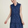 Mørkeblå midi kjole med mønster » Etiske og økologiske klær » Grønt Skift
