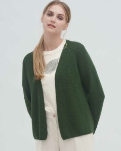 Strikket cardigan - Skogsgrønn » Etiske og økologiske klær » Grønt Skift