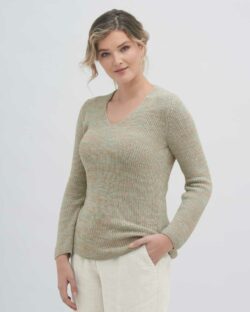 Melert strikket genser med v-hals » Etiske og økologiske klær » Grønt Skift
