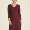 Burgunder midi kjole med mønster » Etiske og økologiske klær » Grønt Skift
