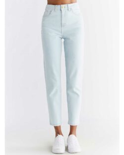 Evermind dongeribukse - Mom Fit - Ice Blue - økologisk bomull » Etiske og økologiske klær » Grønt Skift