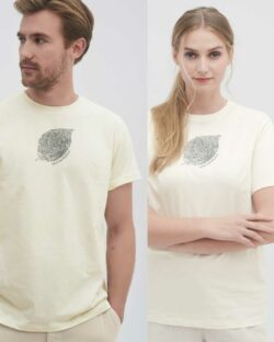 Naturhvit unisex t-skjorte med trykk » Etiske og økologiske klær » Grønt Skift