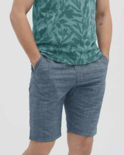 Blåmelert vevet bermudashorts » Etiske og økologiske klær » Grønt Skift