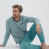 Full pysjamas med stripete overdel - sjøblå » Etiske og økologiske klær » Grønt Skift