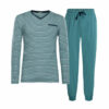 Full pysjamas med stripete overdel - sjøblå » Etiske og økologiske klær » Grønt Skift
